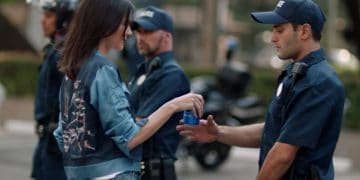Screenshot of Pepsi ad featuring Kendall Jenner